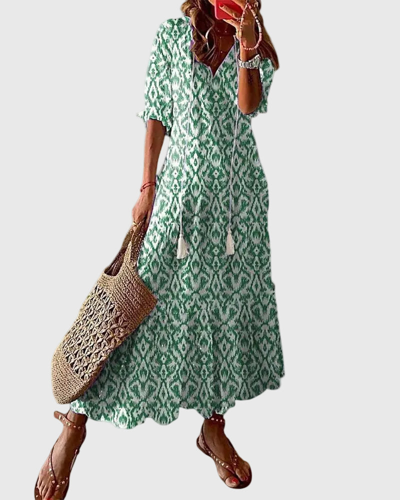 Amalia™ - Boho Vintage Summer Maxi Dress