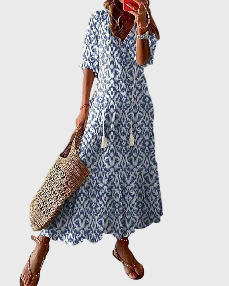 Amalia™ - Boho Vintage Summer Maxi Dress