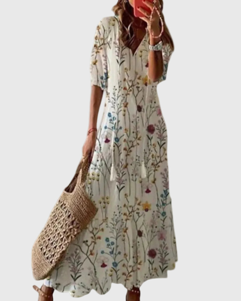 Amalia™ - Boho Vintage Summer Maxi Dress