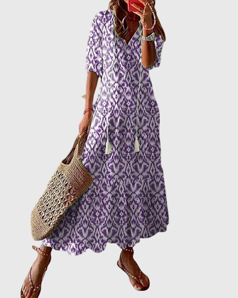 Amalia™ - Boho Vintage Summer Maxi Dress