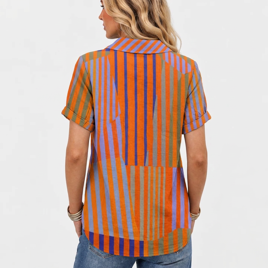 Rose™ - Striped Collared Top