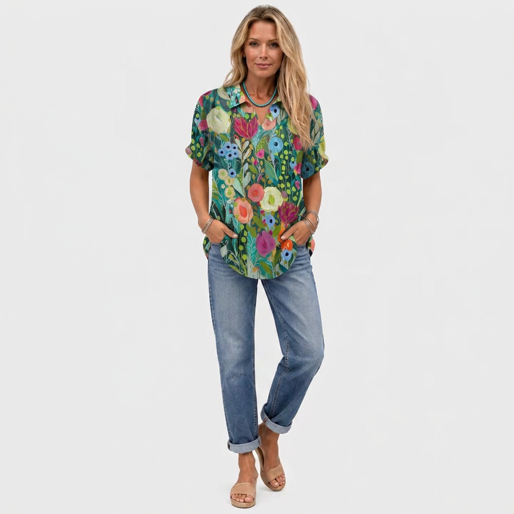 Rae™ - Floral Collared Top