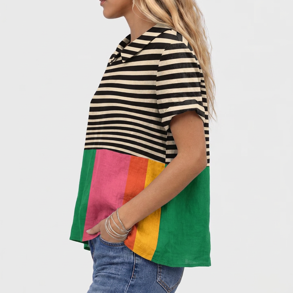 Brea™ - Colourblock Collared Top