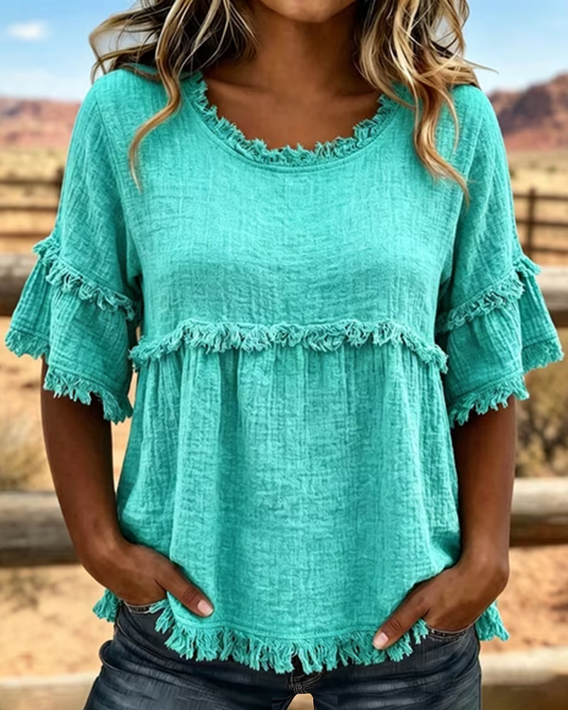 Maisie | Frill Trim Relaxed Blouse