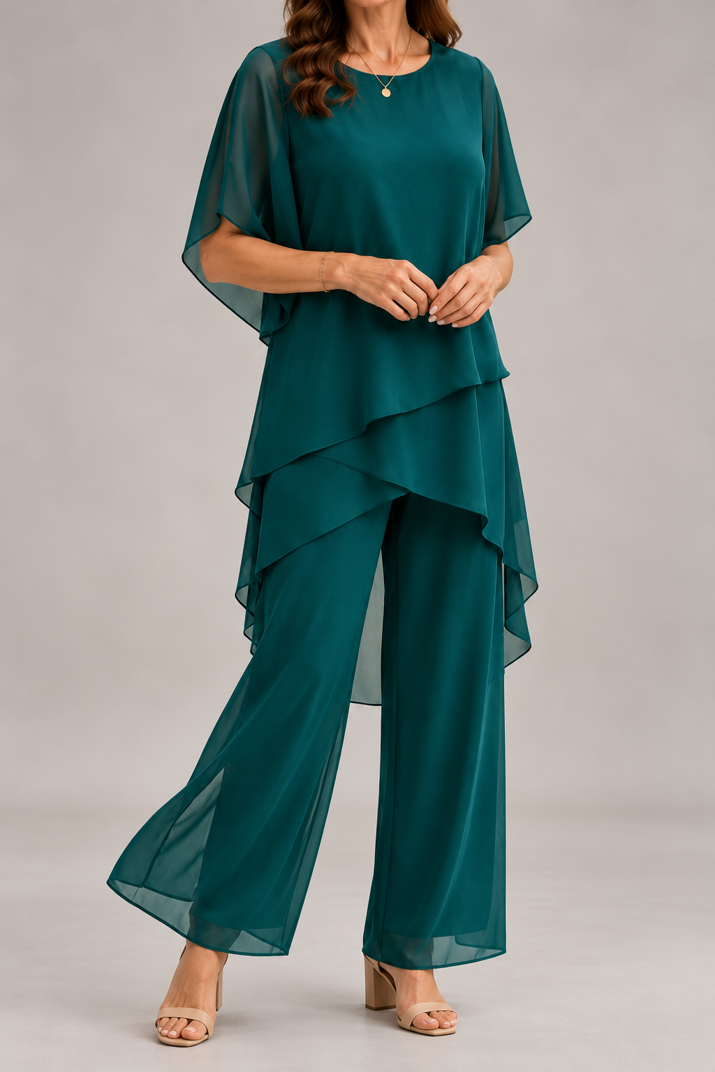 Susan | Suit with draped palazzo pants