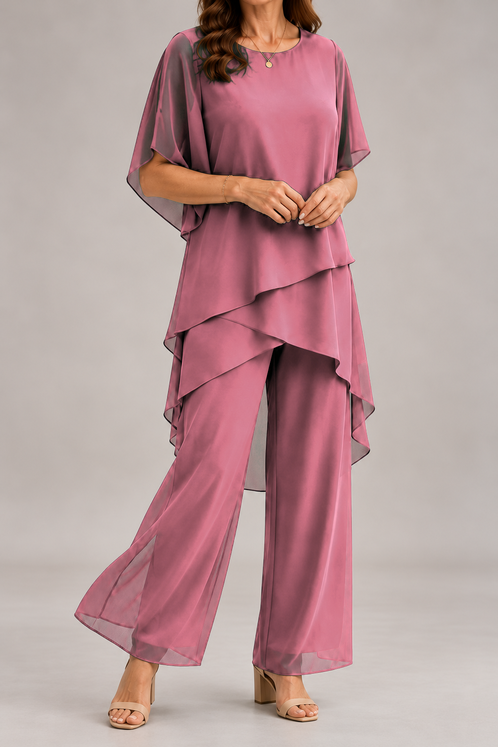 Susan | Suit with draped palazzo pants