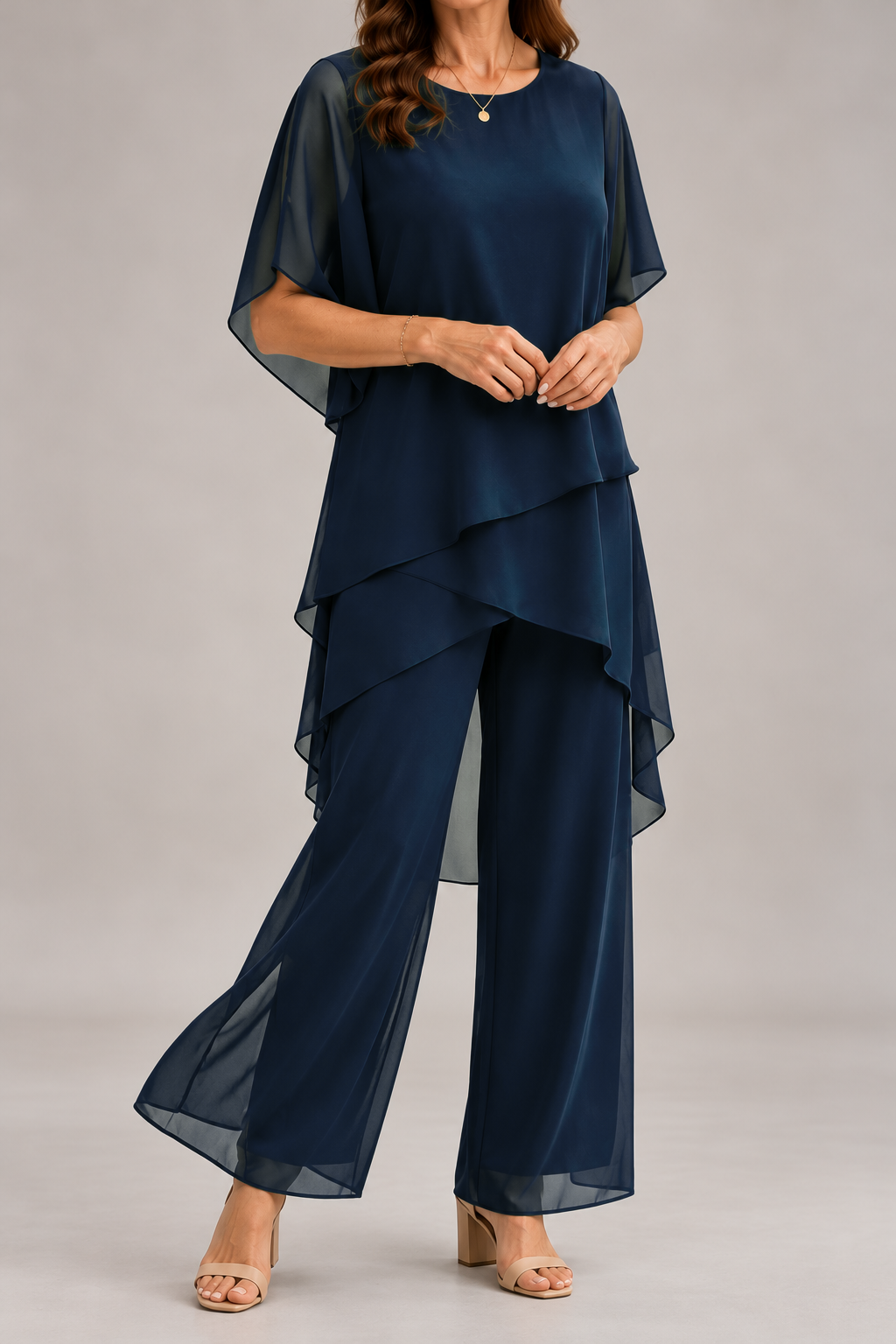 Susan | Suit with draped palazzo pants