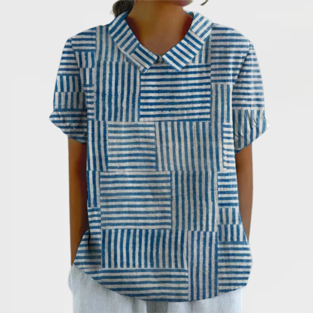 Gia™ - Patchwork Collared Top
