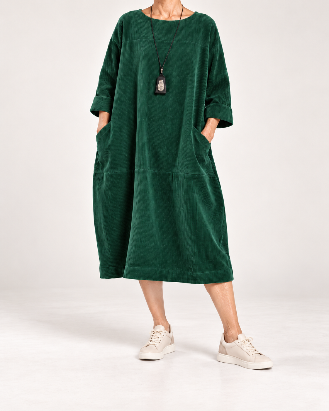 Amy™ | Relaxed Corduroy Midi Dress