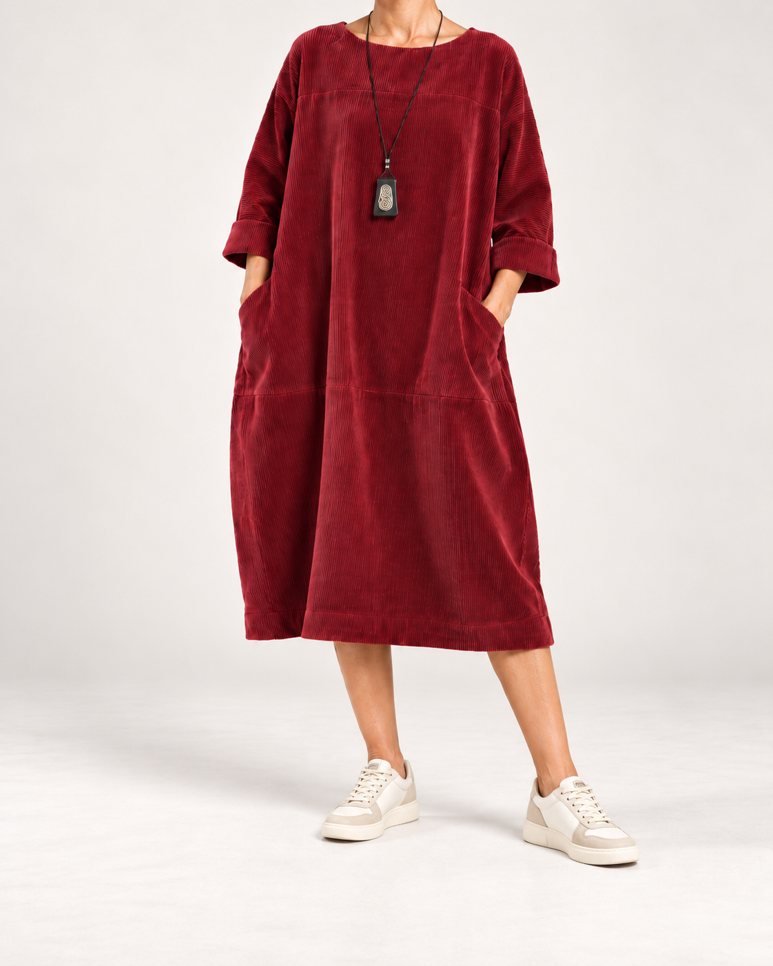 Amy™ | Relaxed Corduroy Midi Dress