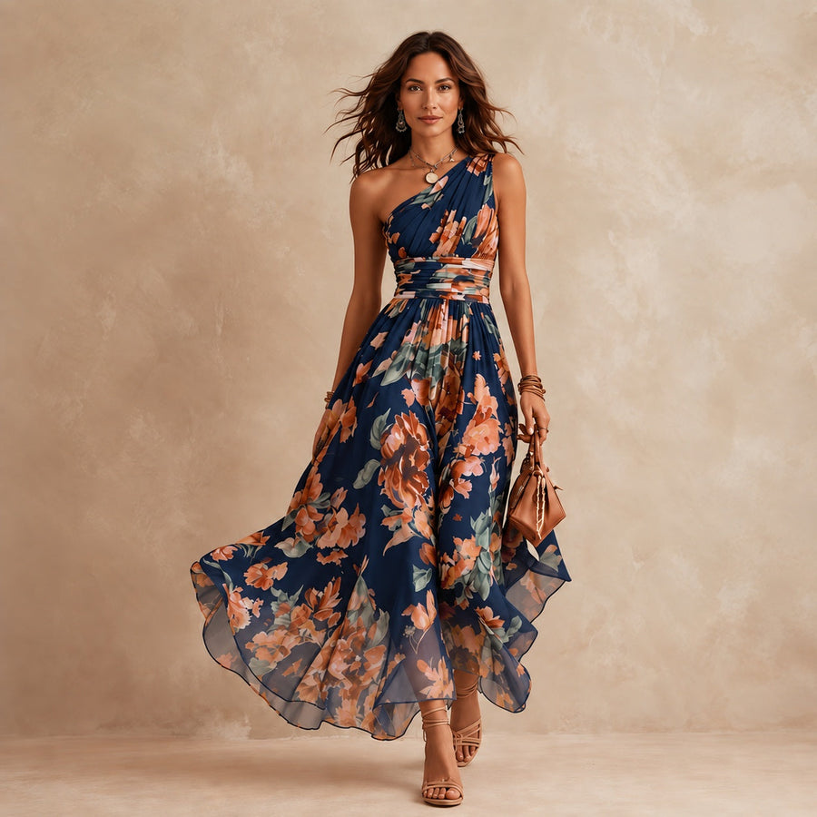 Celeste | One-Shoulder Floral Maxi