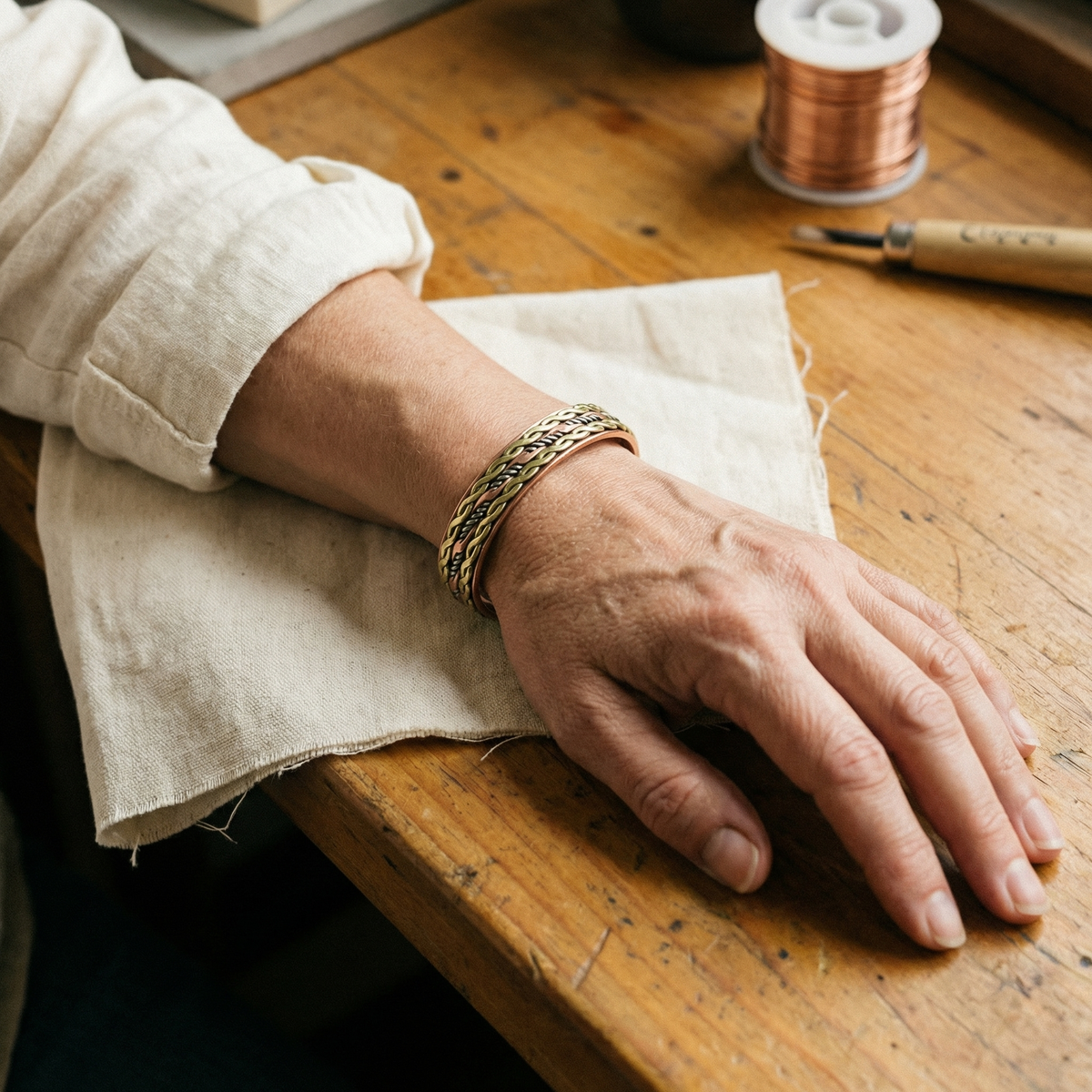 Beaumont's Weave Copper Bracelet