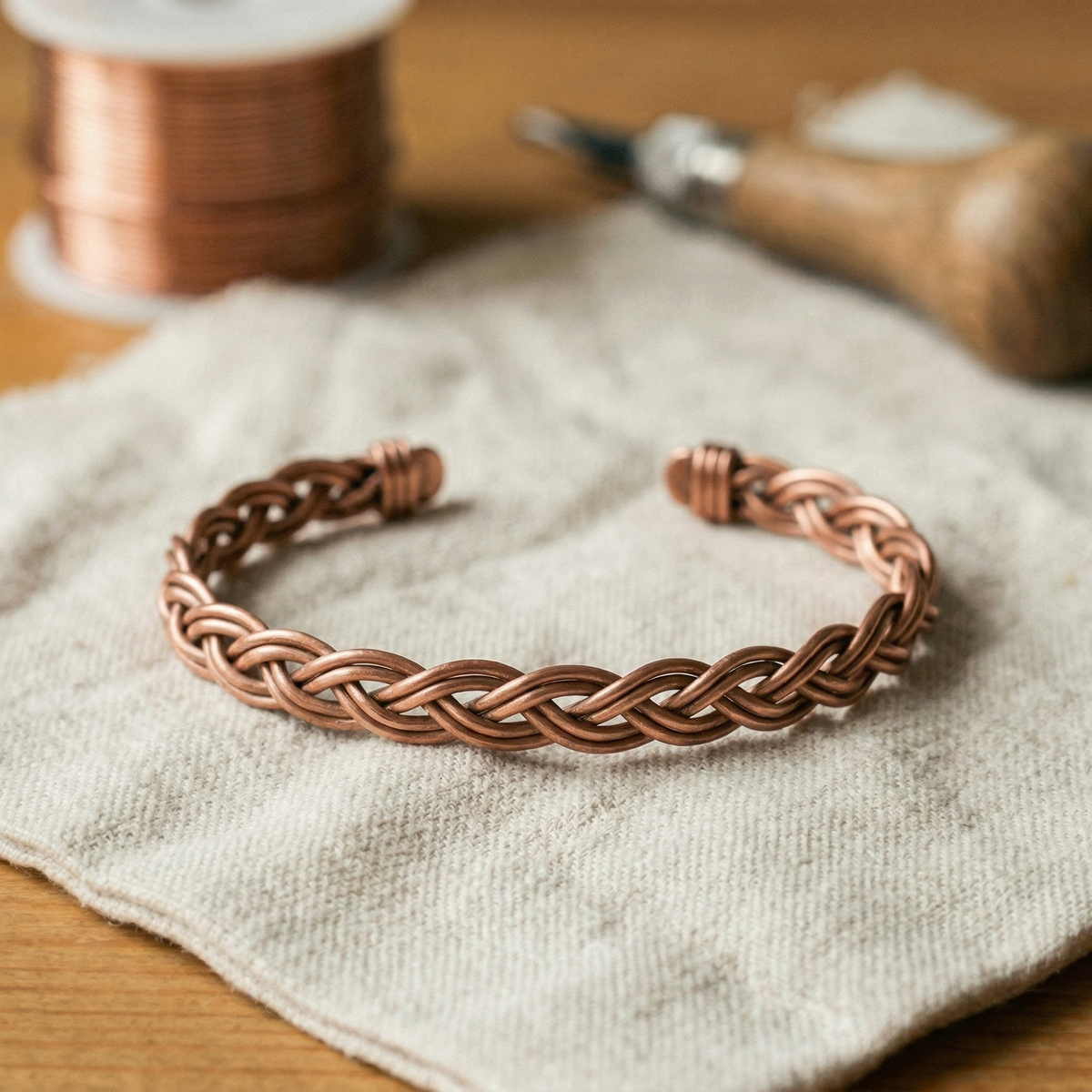Beaumont's Reed Copper Anklet