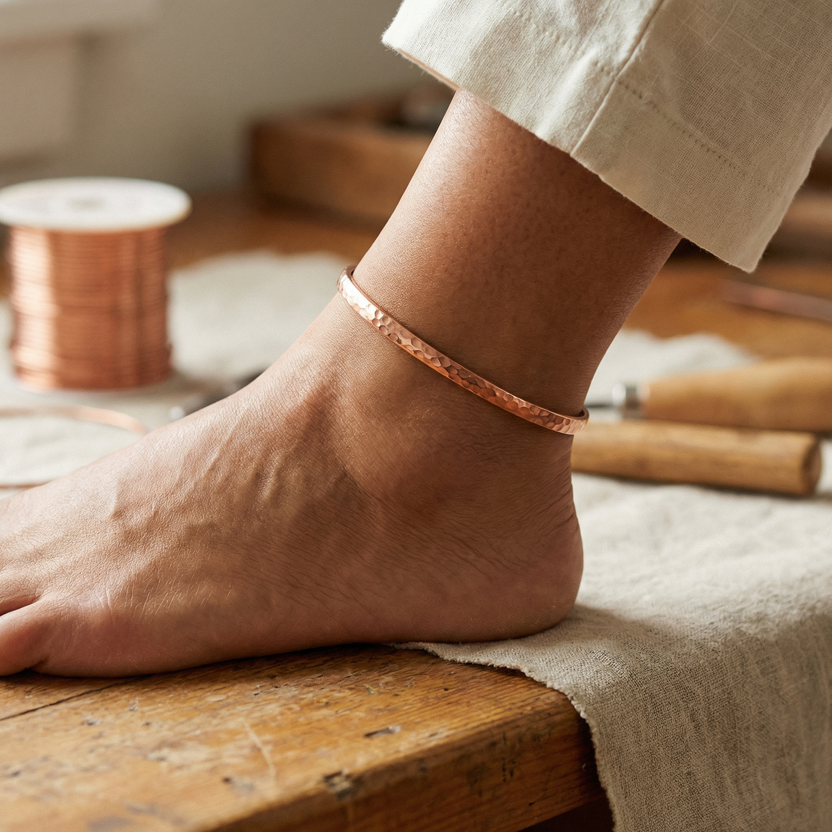 Beaumont's Sand Copper Anklet
