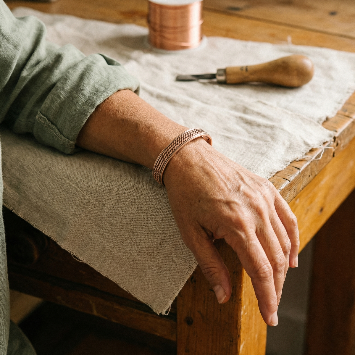 Beaumont's Wave Copper Bracelet