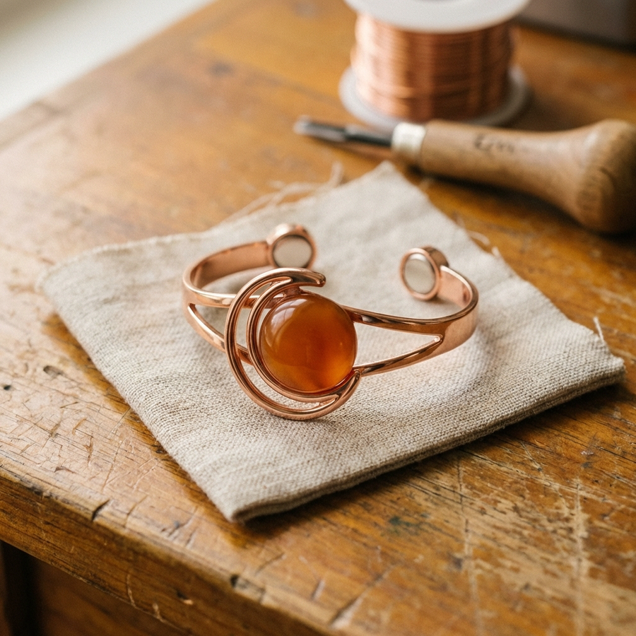 Beaumont's Sphere Orange Copper Bracelet