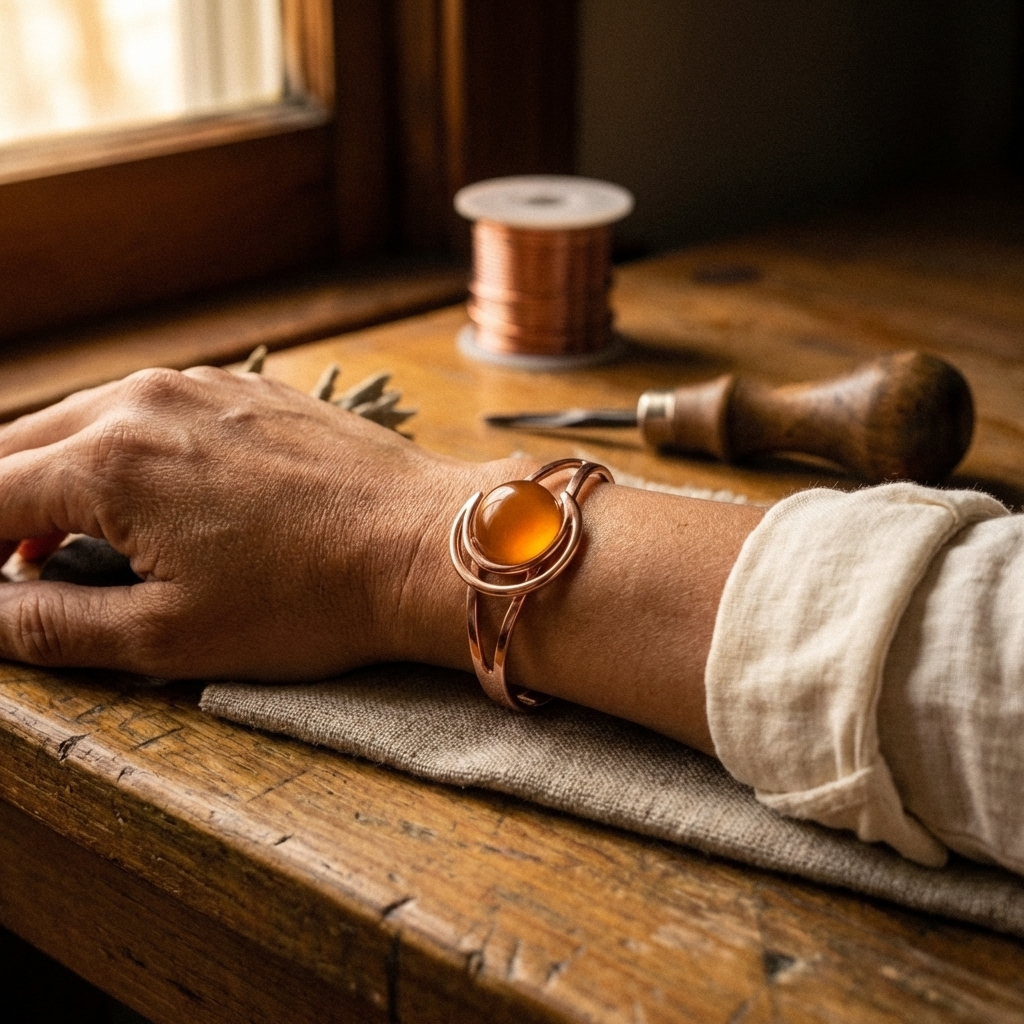 Beaumont's Sphere Orange Copper Bracelet