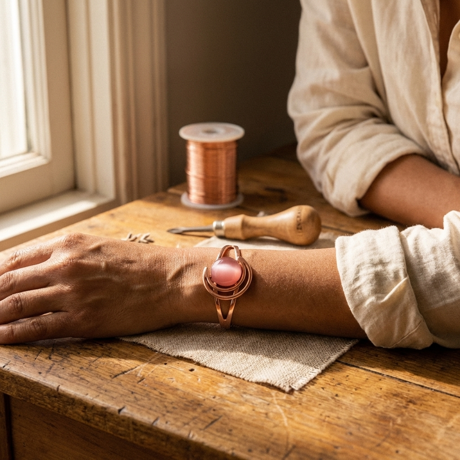 Beaumont's Sphere Pink Copper Bracelet