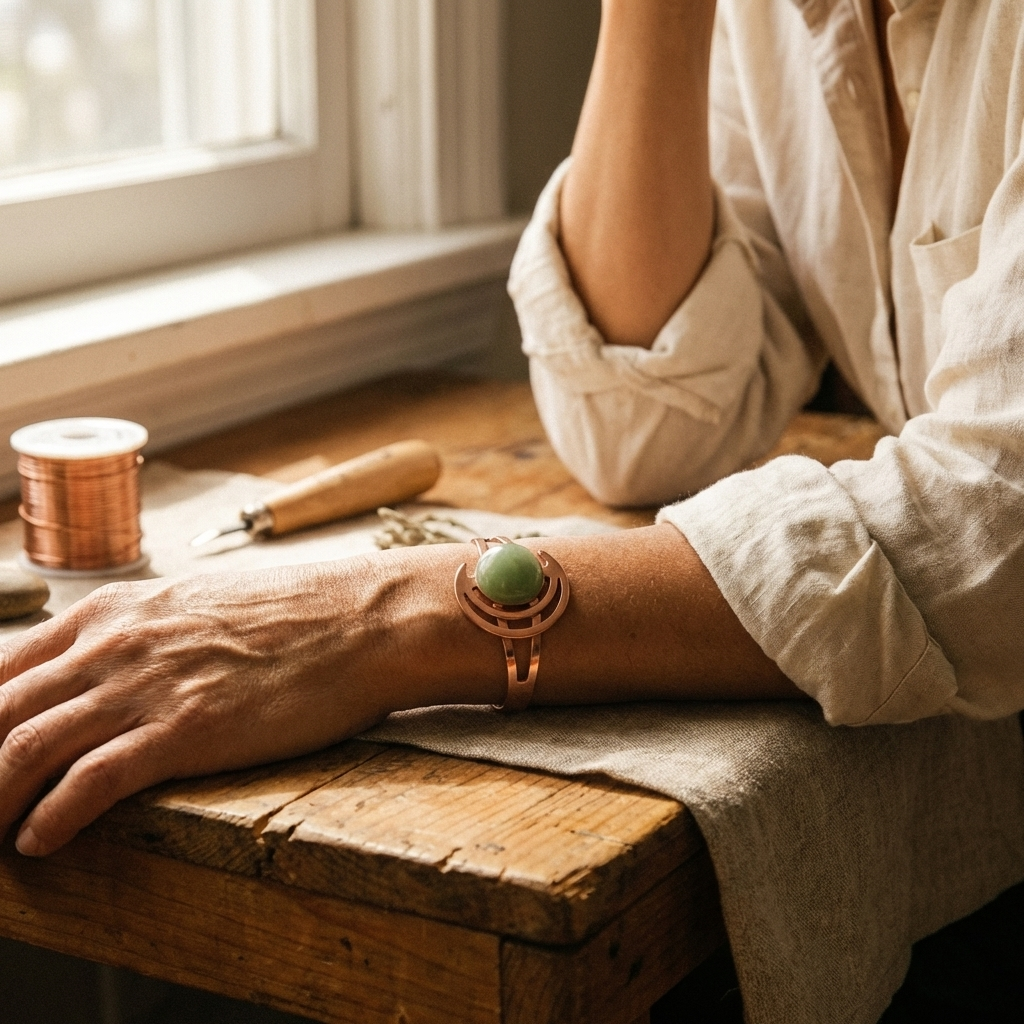 Beaumont's Sphere Green Copper Bracelet